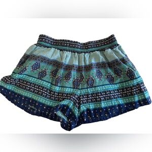 Mossimo Green and Blue Paisley Rayon Shorts w pockets Size‎ Medium